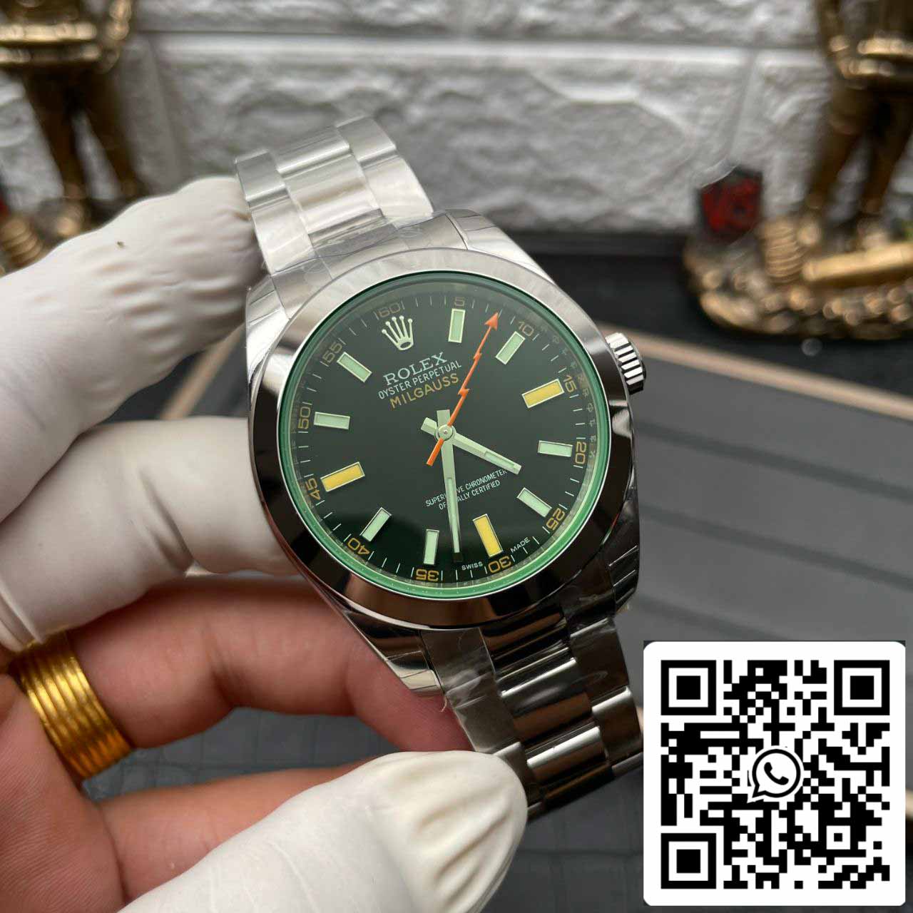 Rolex Milgauss 116400GV JVS Fabbrica 1:1 edizione migliore Swiss ETA3131 Black Dial