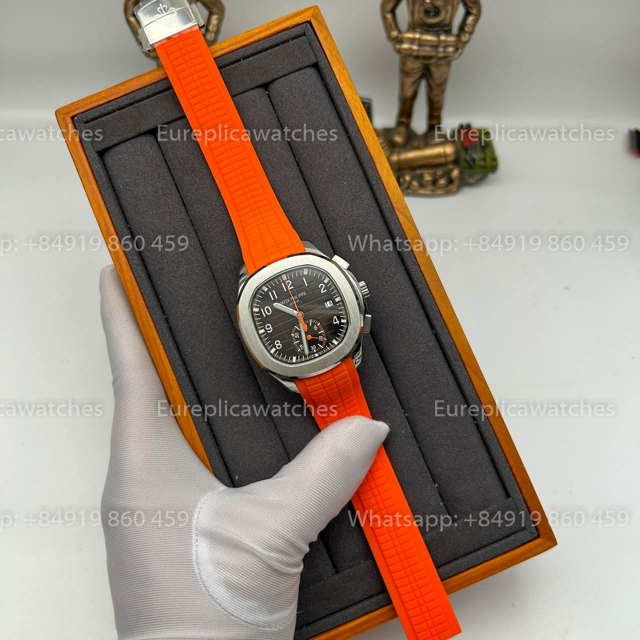 Patek Philippe Aquanaut 5968A-001 Orange Gomma cinturino 1:1 Melhor Clone 3K Fabbrica