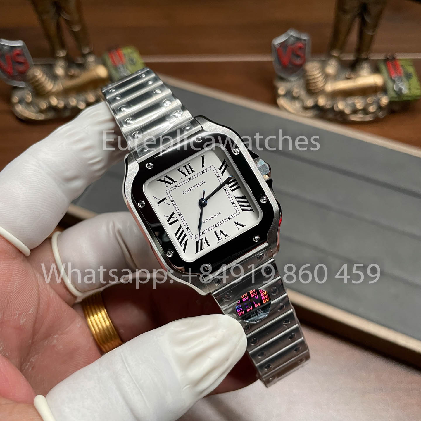 Cartier Santos WSSA0009 1:1 Best Clone BV Fabbrica V2 quadrante bianco