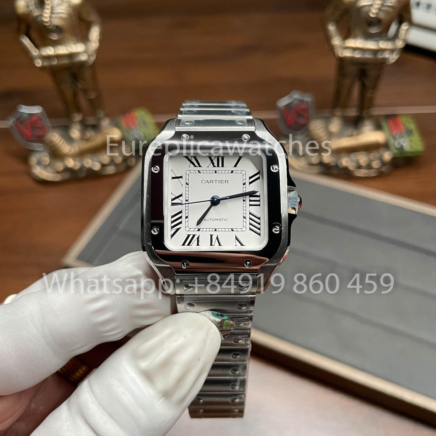 Cartier Santos WSSA0009 1:1 Best Clone BV Fabbrica V2 quadrante bianco