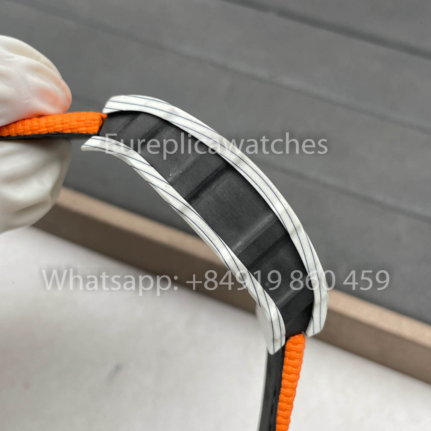 Richard Mille RM12-01 Tourbillon 1:1 Best Edition RM Fabbrica Carbon Fiber Case Orange cinturino