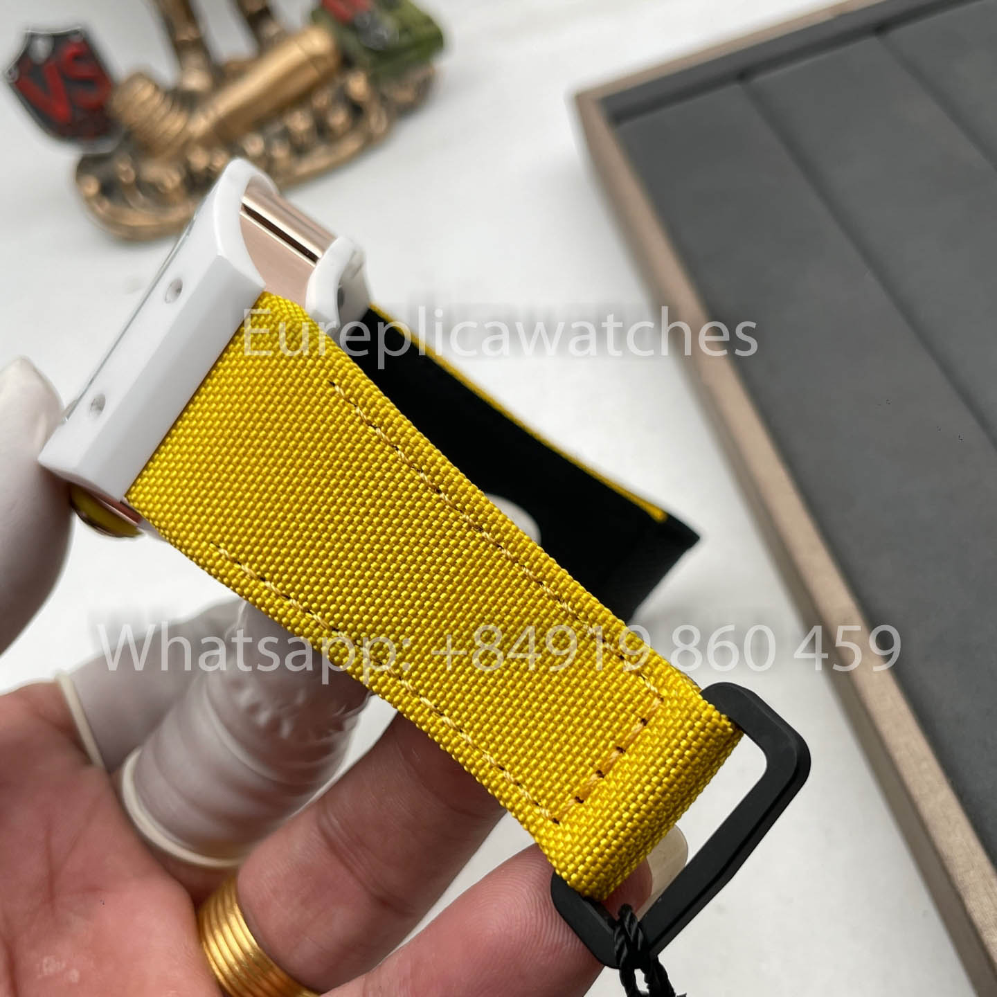 Richard Mille RM88 Smiley V2 Caixa de Cerâmica 1:1 Melhor Clone Amarelo Velcro Cinturino