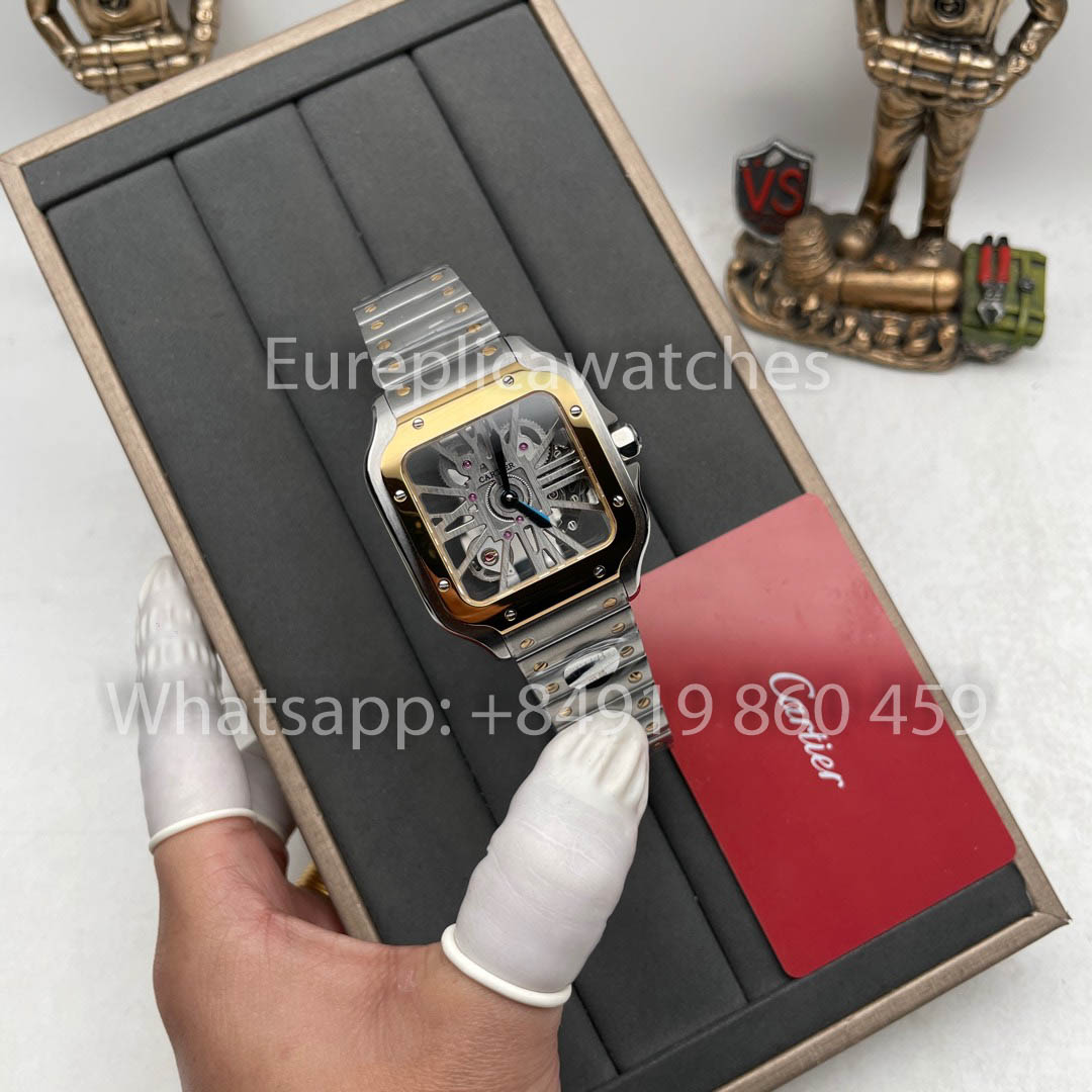 Cartier Santos Skeleton WR007017 40mm THB Fabrica 1:1 Melhor Clone Super Clone