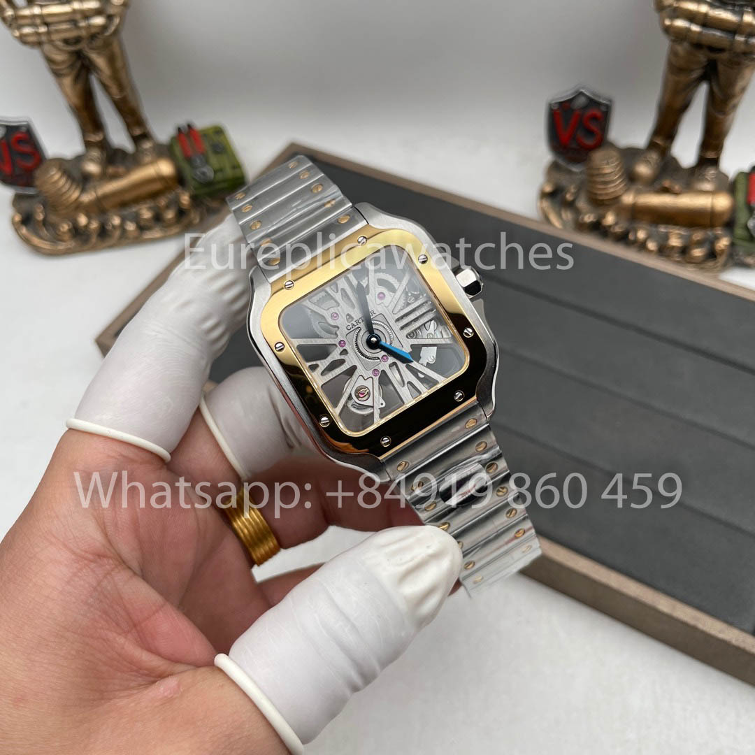 Cartier Santos Skeleton WR007017 40mm THB Fabrica 1:1 Melhor Clone Super Clone