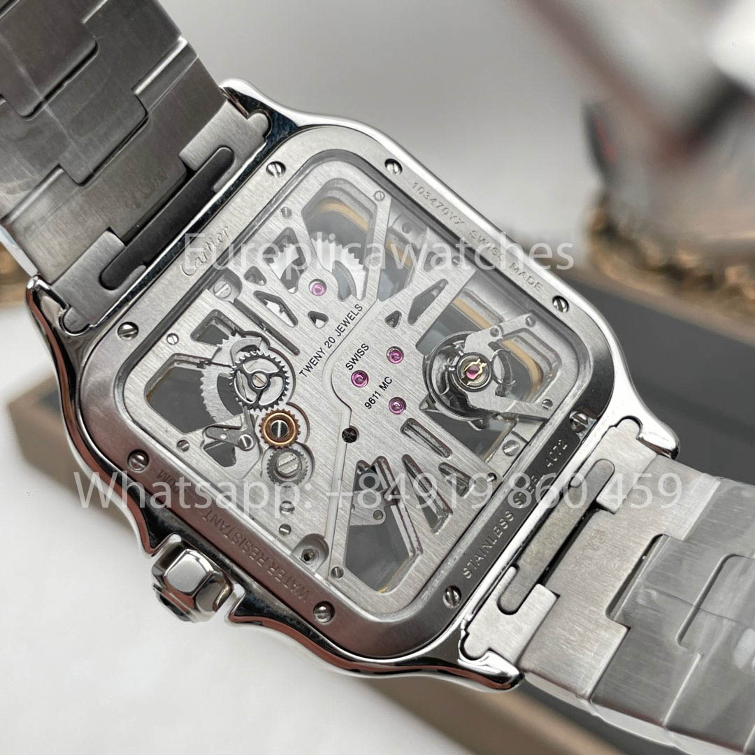 Cartier Santos Skeleton WR007017 40mm THB Fabrica 1:1 Melhor Clone Super Clone