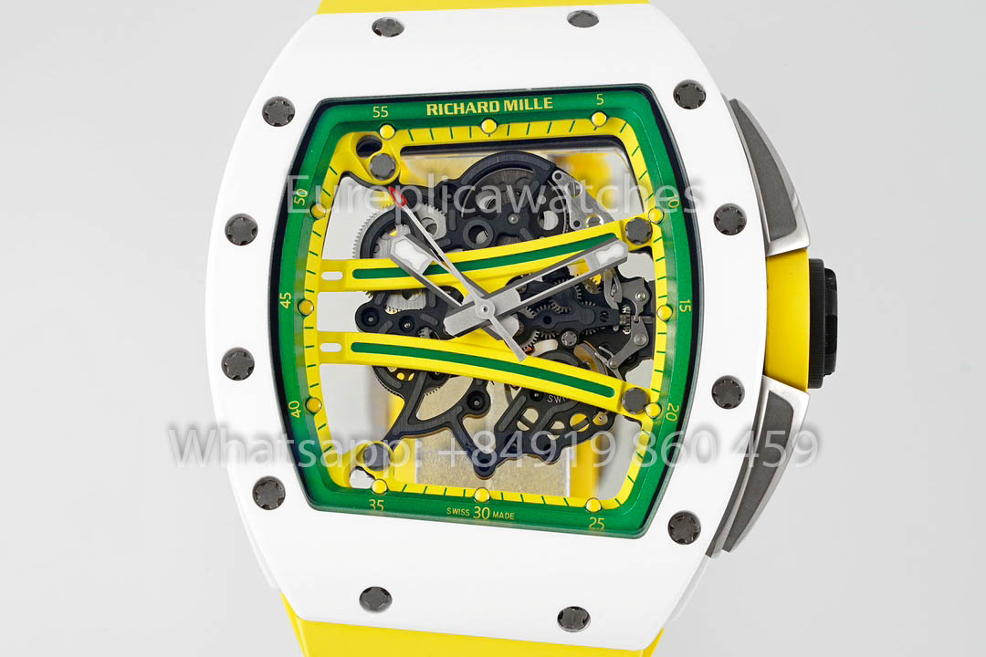 Richard Mille RM061 TZP-N White Ceramic 1:1 Best Clone ZF Fabbrica Yellow cinturino