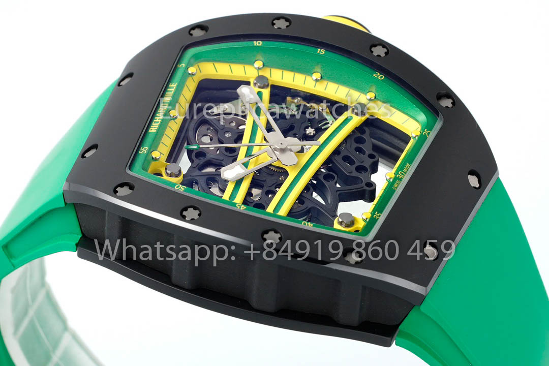 Richard Mille RM061 TZP-N Cerâmica Preta 1:1 Melhor Clone ZF Fabbrica Cinturino Verde
