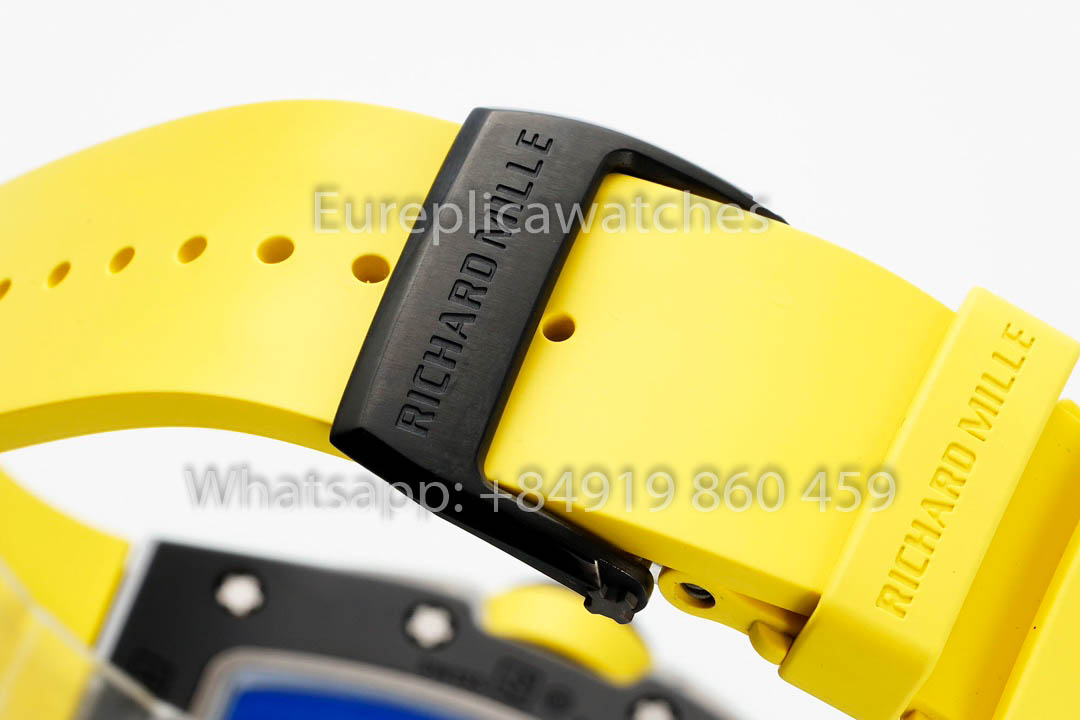 Richard Mille RM061 TZP-N Cerâmica Preta 1:1 Melhor Clone ZF Fabricbrica Cinturino Amarelo