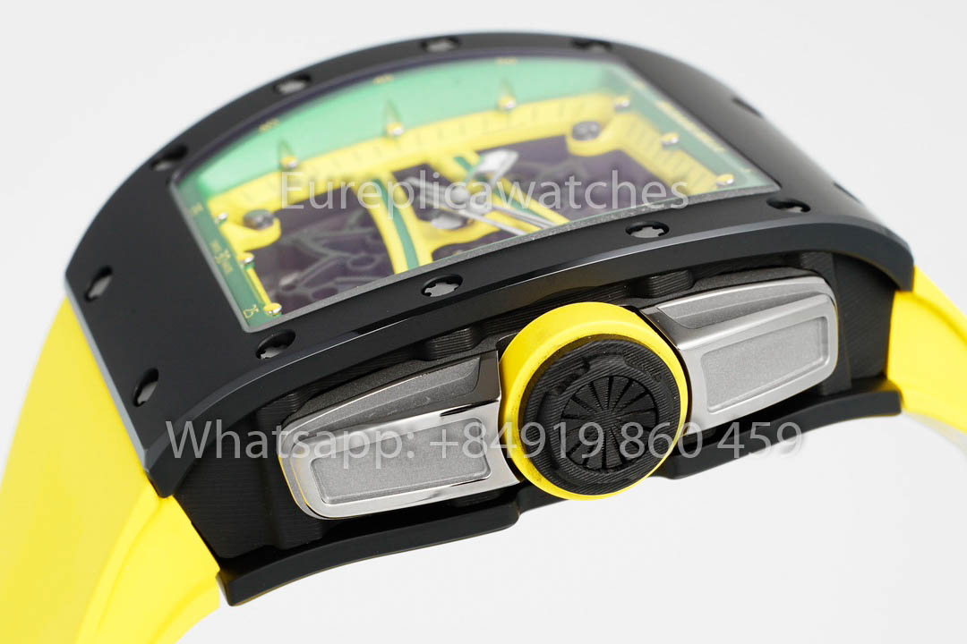 Richard Mille RM061 TZP-N Cerâmica Preta 1:1 Melhor Clone ZF Fabricbrica Cinturino Amarelo