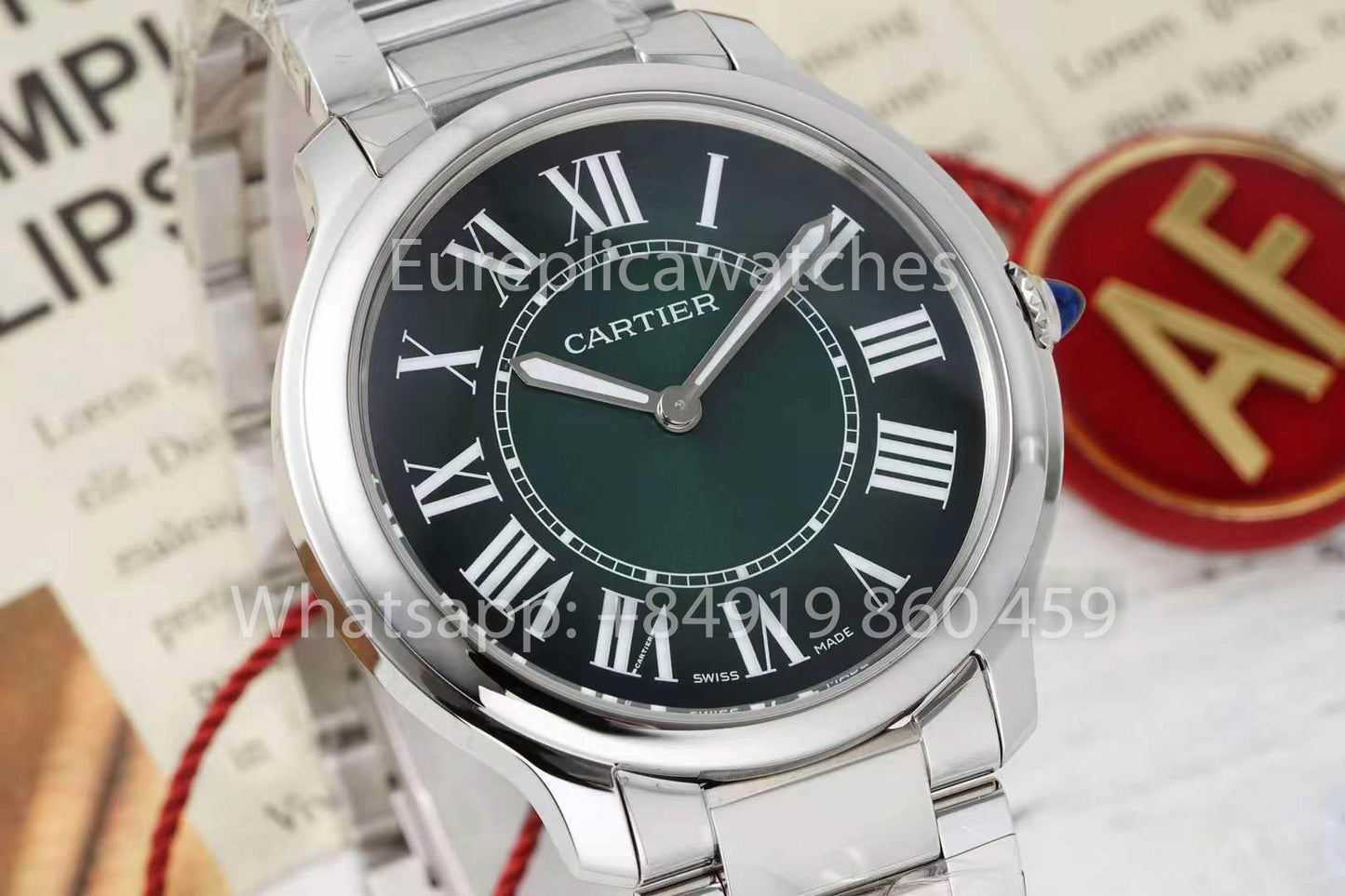 Cartier Ronde Must De Cartier 36mm 1:1 Best Clone AF Fabbrica quadrante verde