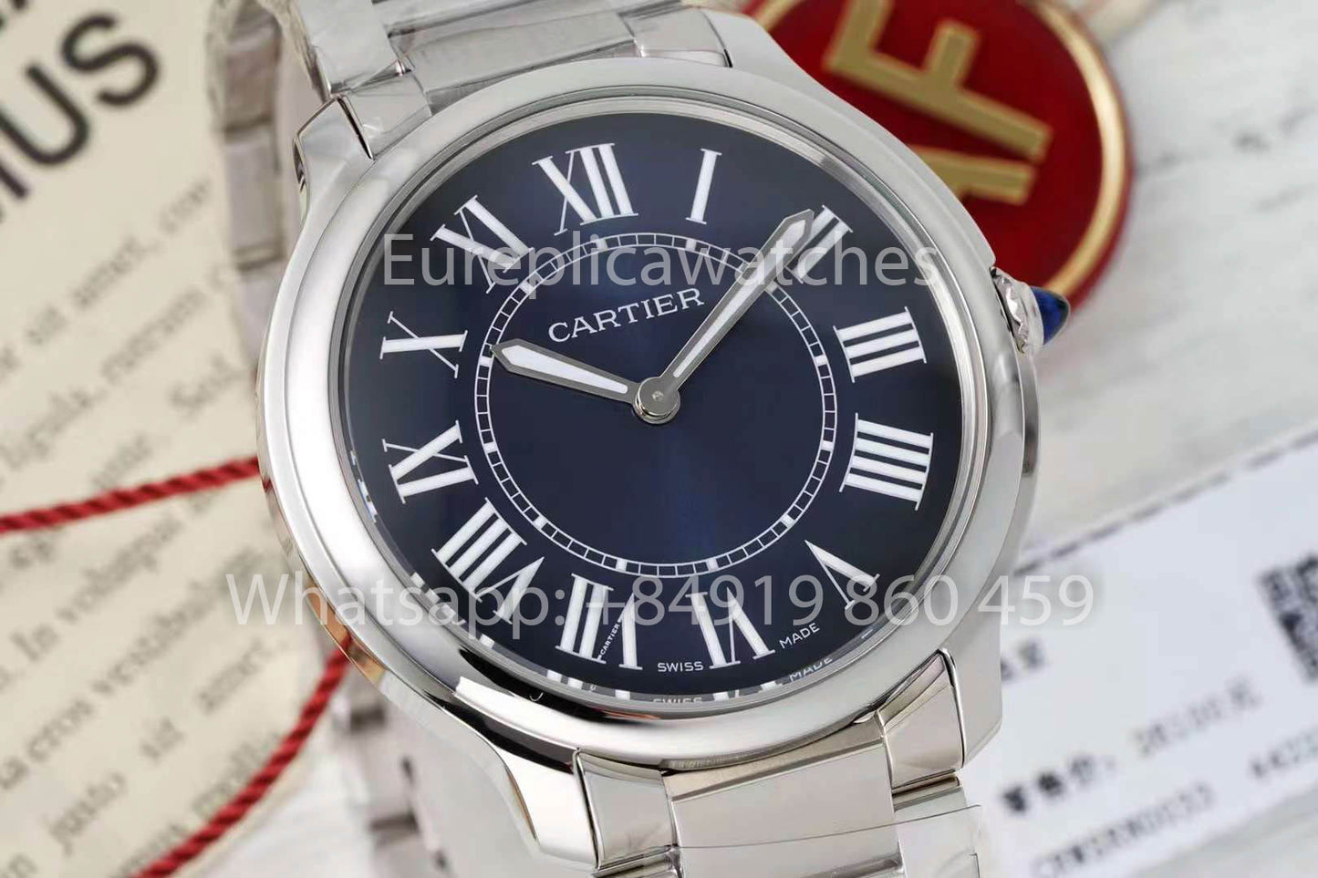 Cartier Ronde Must De Cartier 36mm 1:1 Best Clone AF Fabbrica quadrante blu