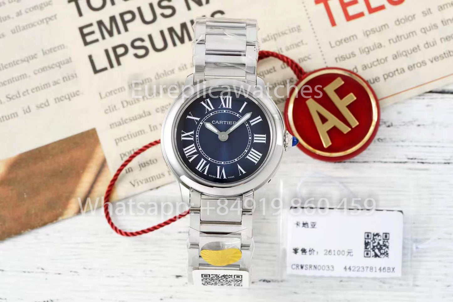 Cartier Ronde Must De Cartier 29mm 1:1 Best Clone AF Fabbrica quadrante blu