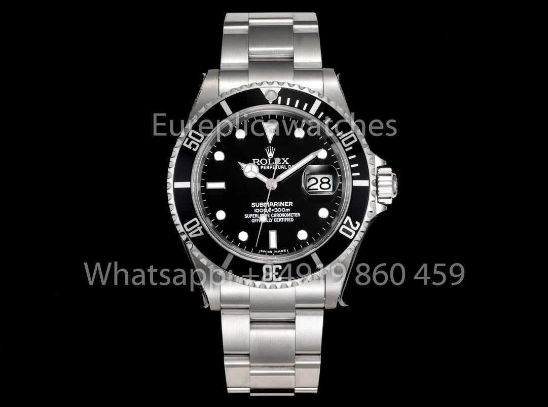 Rolex Submariner 16610 Series TM Fabrica 1:1 Melhor Clone Anel Interno com Moldura Preta sem Texto