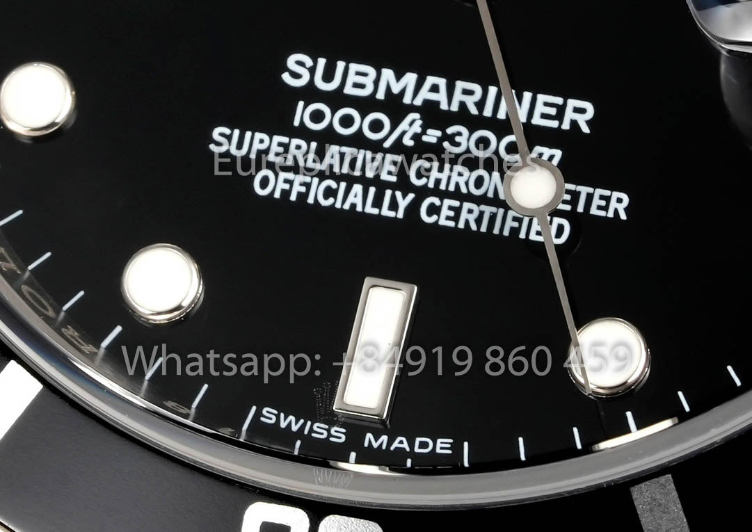 Rolex Submariner 16610 Series TM Fabrica 1:1 Melhor Clone Anel Interno com Moldura Preta sem Texto