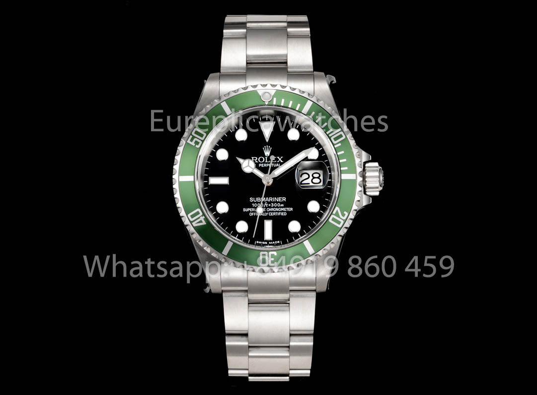 Rolex Submariner Serie 16610 TM Fabbrica 1:1 Mejor Clon Anillo Interior de Bisel Verde sin Texto