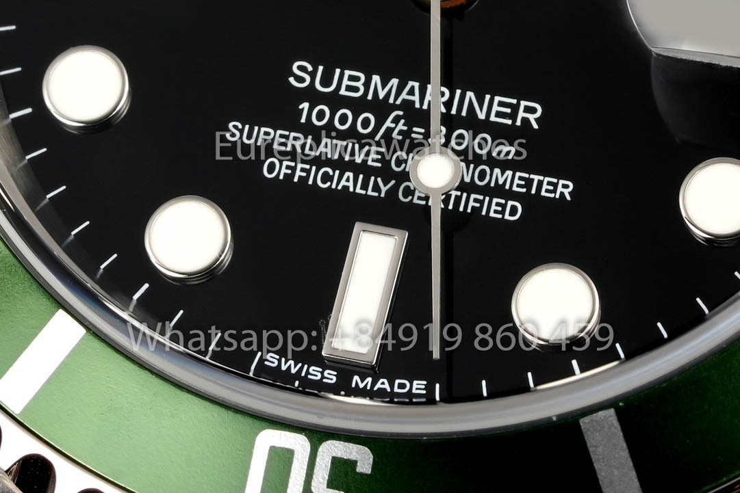 Rolex Submariner Serie 16610 TM Fabbrica 1:1 Mejor Clon Anillo Interior de Bisel Verde sin Texto