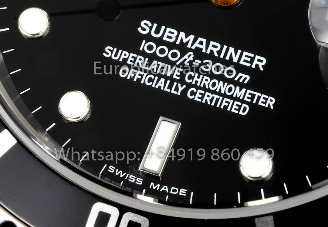 Rolex Submariner Serie 16610 TM Fabbrica 1:1 Mejor Clon Anillo Interior de Bisel Negro con Texto