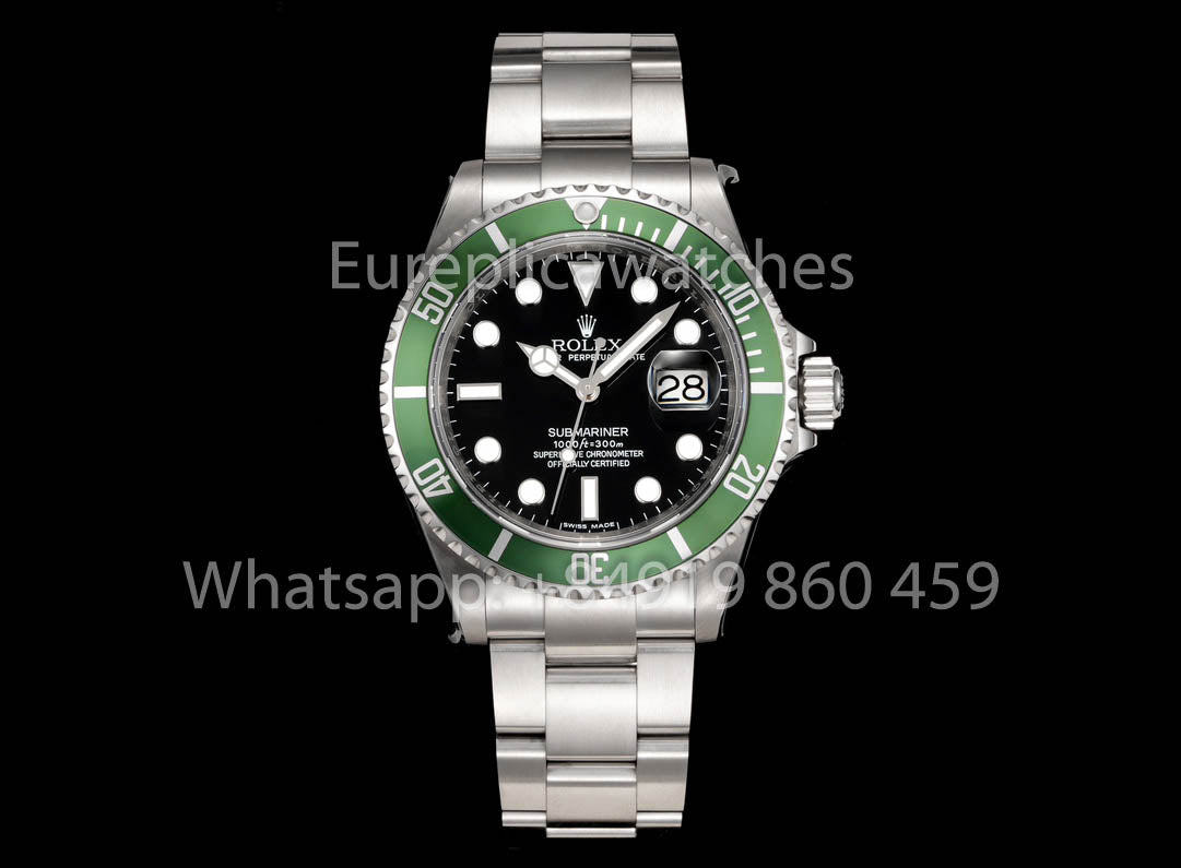 Rolex Submariner 16610 Series TM Fabrica 1:1 Melhor Clone Anel Interno com Moldura Verde e Texto