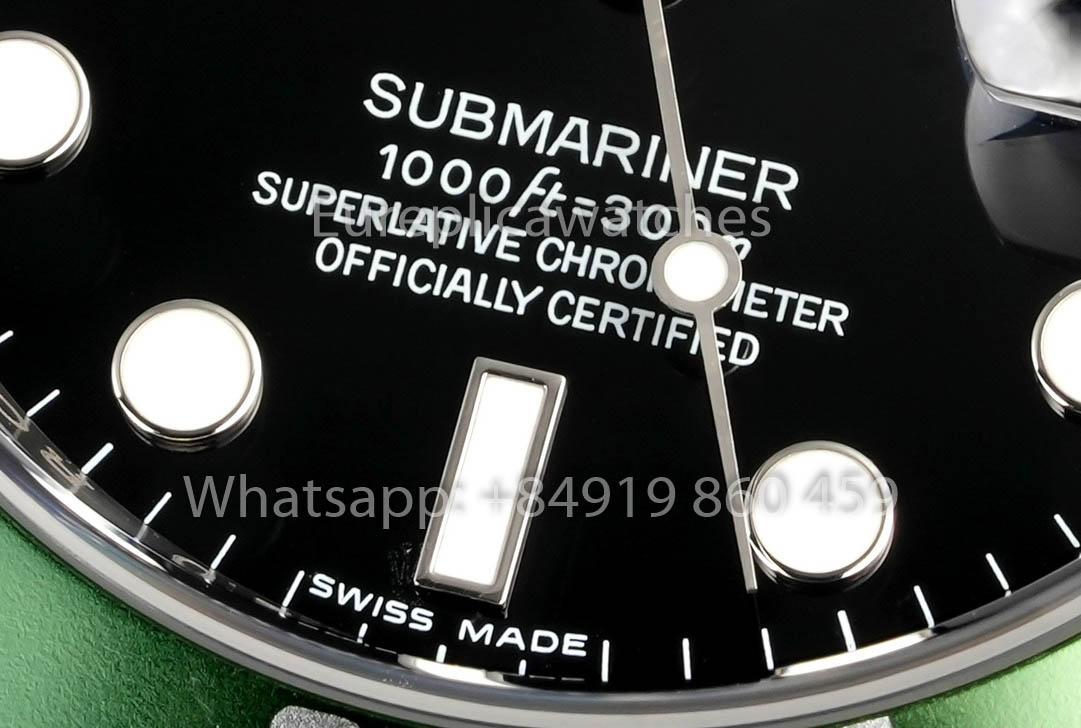 Rolex Submariner 16610 Series TM Fabrica 1:1 Melhor Clone Anel Interno com Moldura Verde e Texto