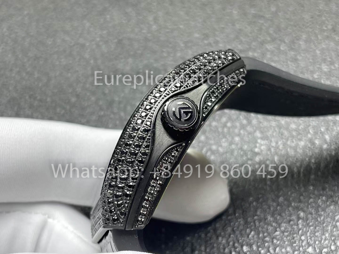 Franck Muller Vanguard Loes Van Delft 1:1 Melhor Clone ABF Fabbrica Nero diamantes