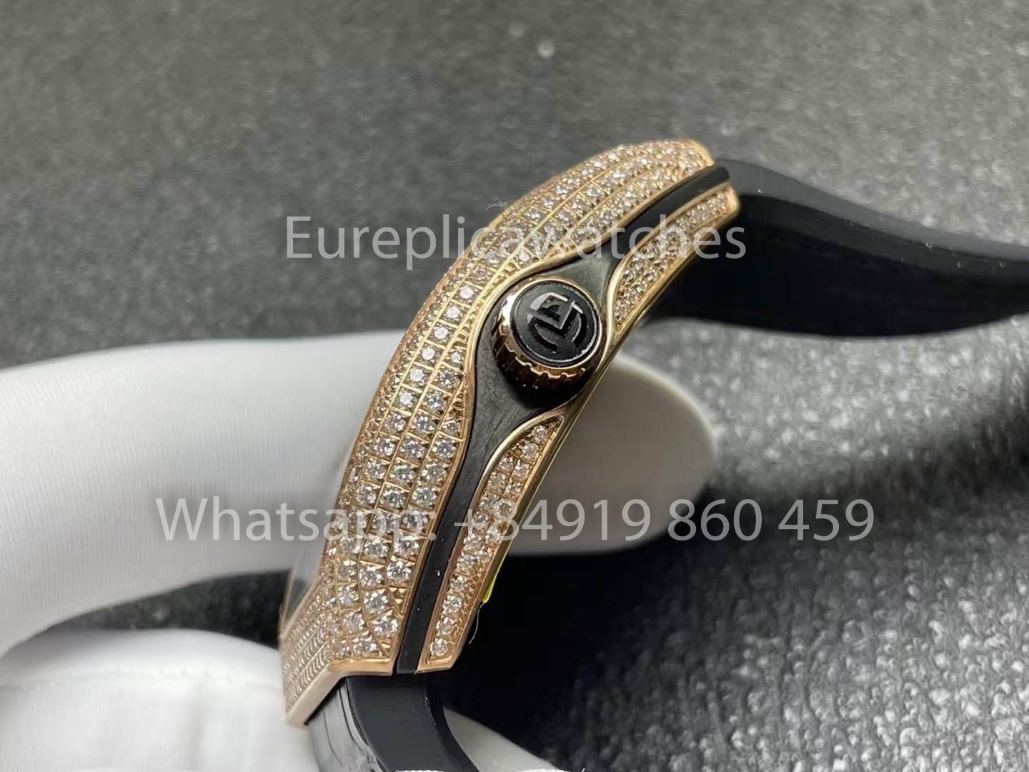 Franck Muller Vanguard Loes Van Delft 1:1 Melhor Clone ABF Fabbrica Rosa Oro diamantes