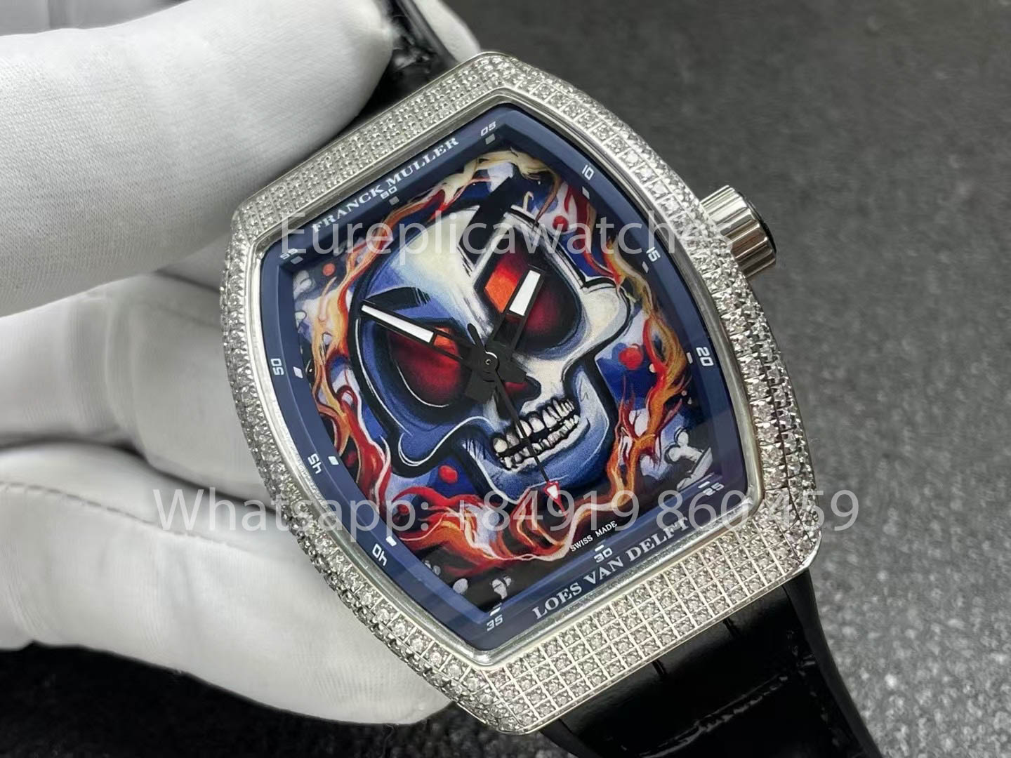 Franck Muller Vanguard Loes Van Delft 1:1 Melhor Clone ABF Fabbrica Argento diamantes