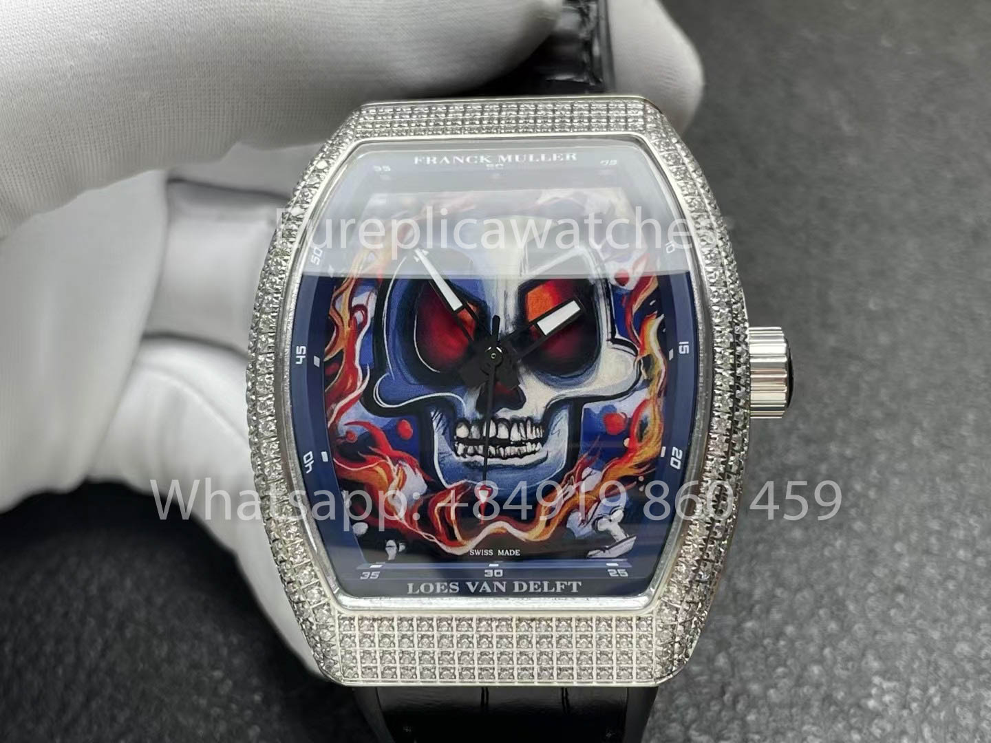 Franck Muller Vanguard Loes Van Delft 1:1 Melhor Clone ABF Fabbrica Argento diamantes