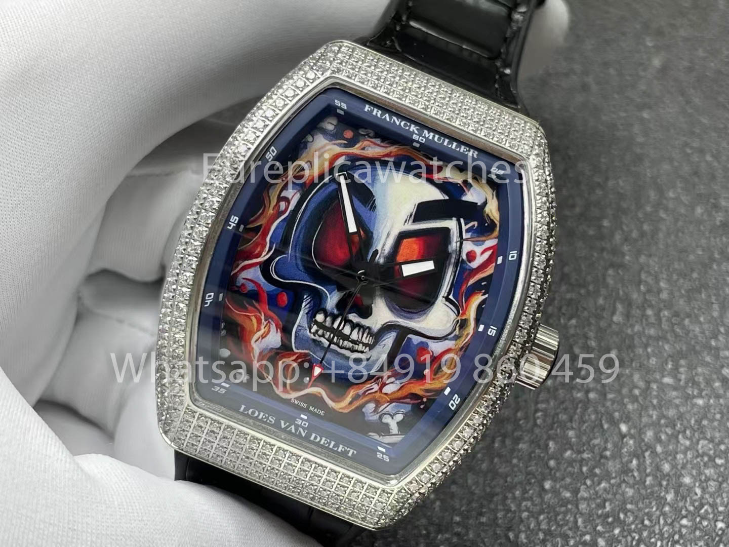 Franck Muller Vanguard Loes Van Delft 1:1 Melhor Clone ABF Fabbrica Argento diamantes