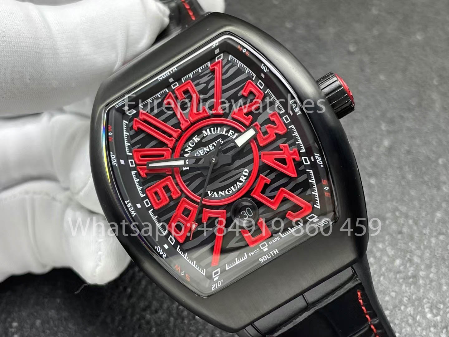 Franck Muller Vanguard V45 Vanguard Classical 1:1 Melhor Clone Vermelho quadrante