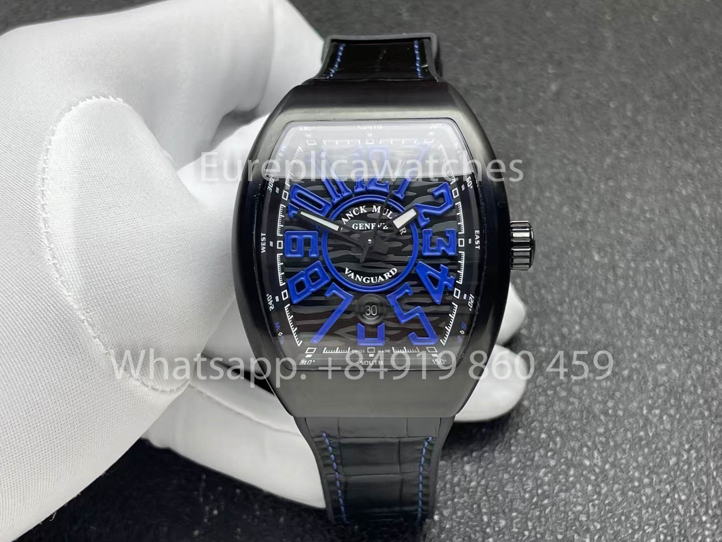 Franck Muller Vanguard V45 Vanguard Classical 1:1 Melhor Clone quadrante azul