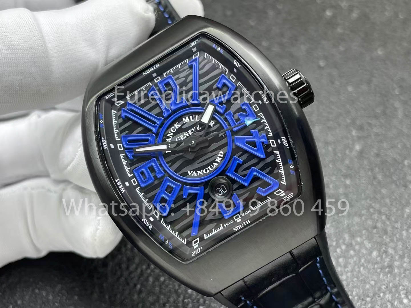 Franck Muller Vanguard V45 Vanguard Classical 1:1 Melhor Clone quadrante azul