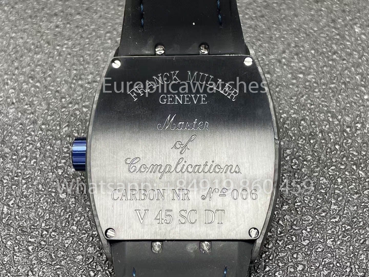 Franck Muller Vanguard V45 fibra de carbono 1:1 Best Clone Blu cinturino