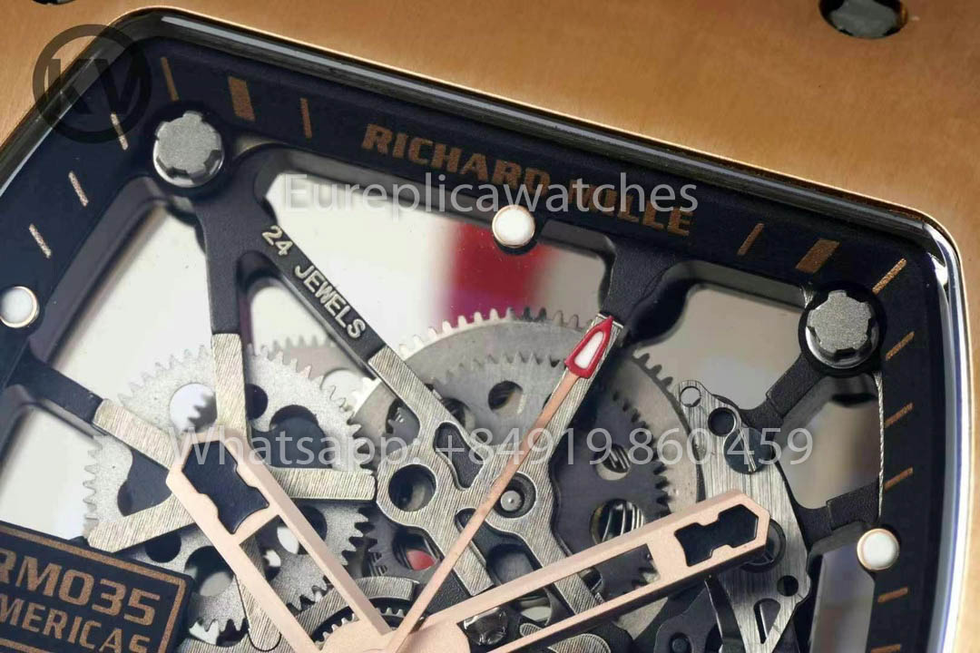 Richard Mille RM035 Toro Americas Edition Rose gold and Orange cinturino 1:1 Best Clone KV Fabbrica