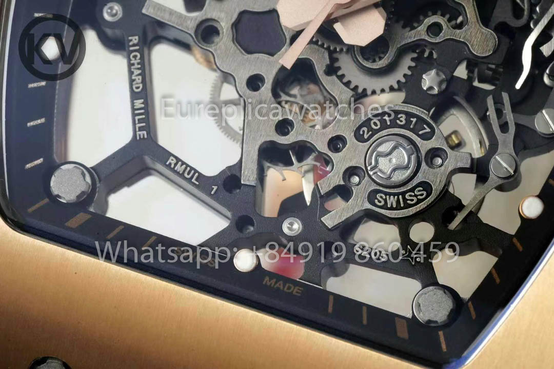 Richard Mille RM035 Toro Americas Edition Rose gold and Orange cinturino 1:1 Best Clone KV Fabbrica