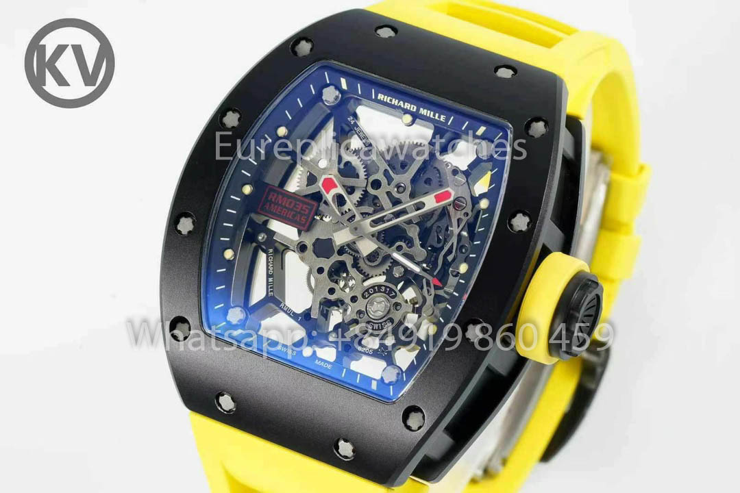 Richard Mille RM035 Toro Americas Edition 1:1 Best Clone KV Fabbrica Yellow cinturino