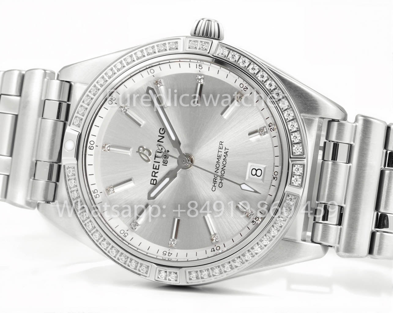 Breitling Chronomat 36 UNWORN 2022 A10380591L1A1 Series 1:1 Super Clone BLS Fabbrica Rosa Bianco Diamonds