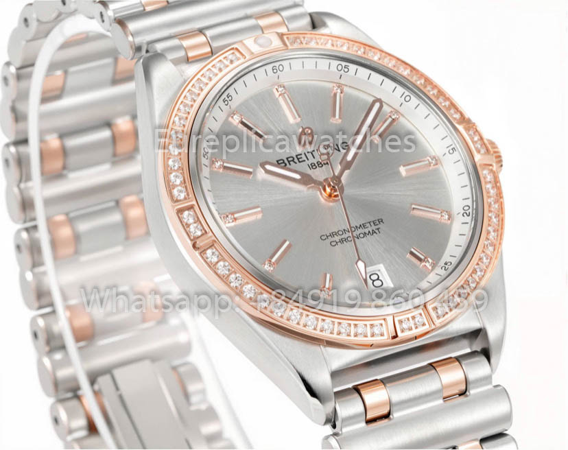 Breitling Chronomat 36 UNWORN 2022 A10380591L1A1 Series 1:1 Super Clone BLS Fabbrica Rosa Oro and Argento