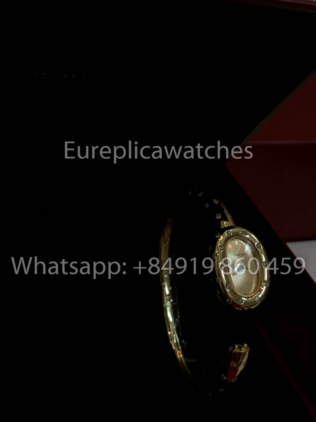 Cartier Lady Baignoire Banheira versão melhor 1:1 Diamantes reais Oro e Moissanite 18k