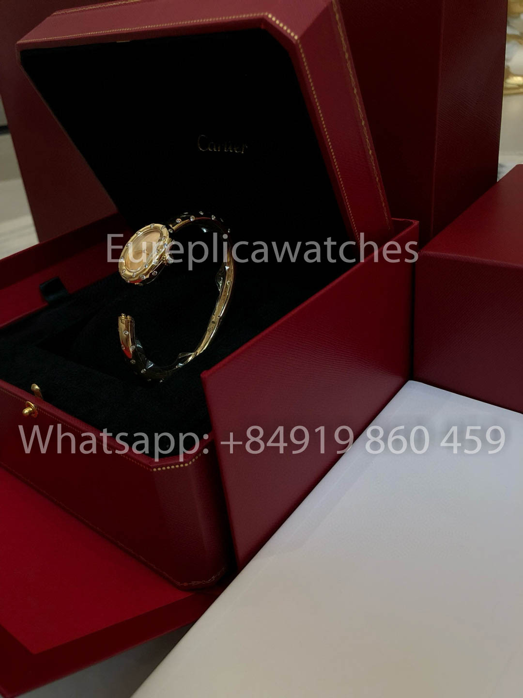 Cartier Lady Baignoire Banheira versão melhor 1:1 Diamantes reais Oro e Moissanite 18k