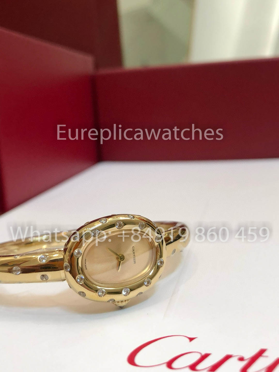 Cartier Lady Baignoire Banheira versão melhor 1:1 Diamantes reais Oro e Moissanite 18k
