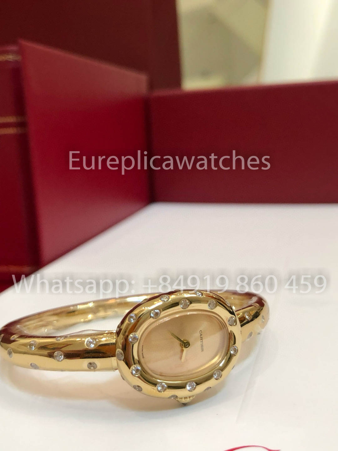 Cartier Lady Baignoire Banheira versão melhor 1:1 Diamantes reais Oro e Moissanite 18k