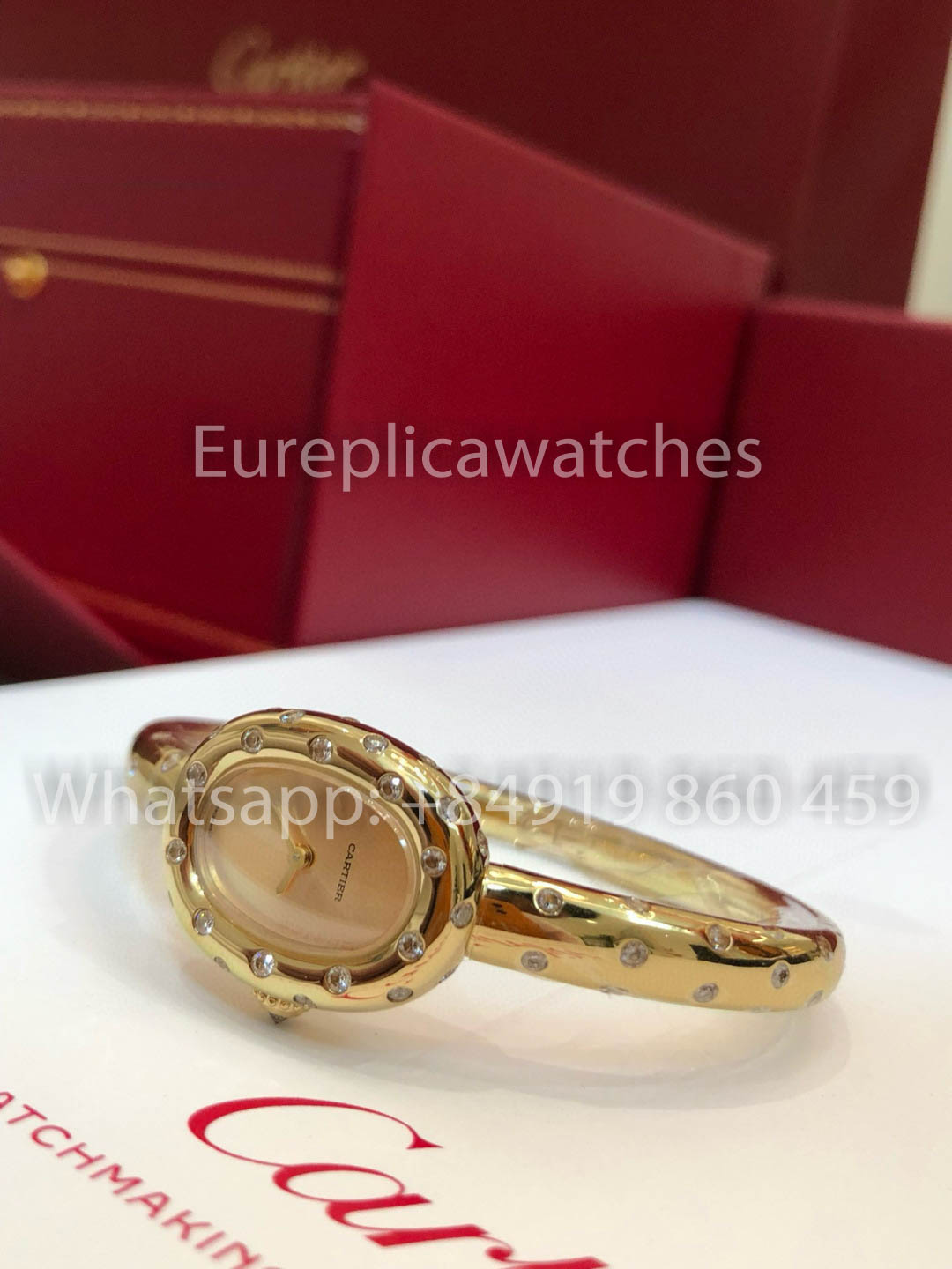 Cartier Lady Baignoire Banheira versão melhor 1:1 Diamantes reais Oro e Moissanite 18k