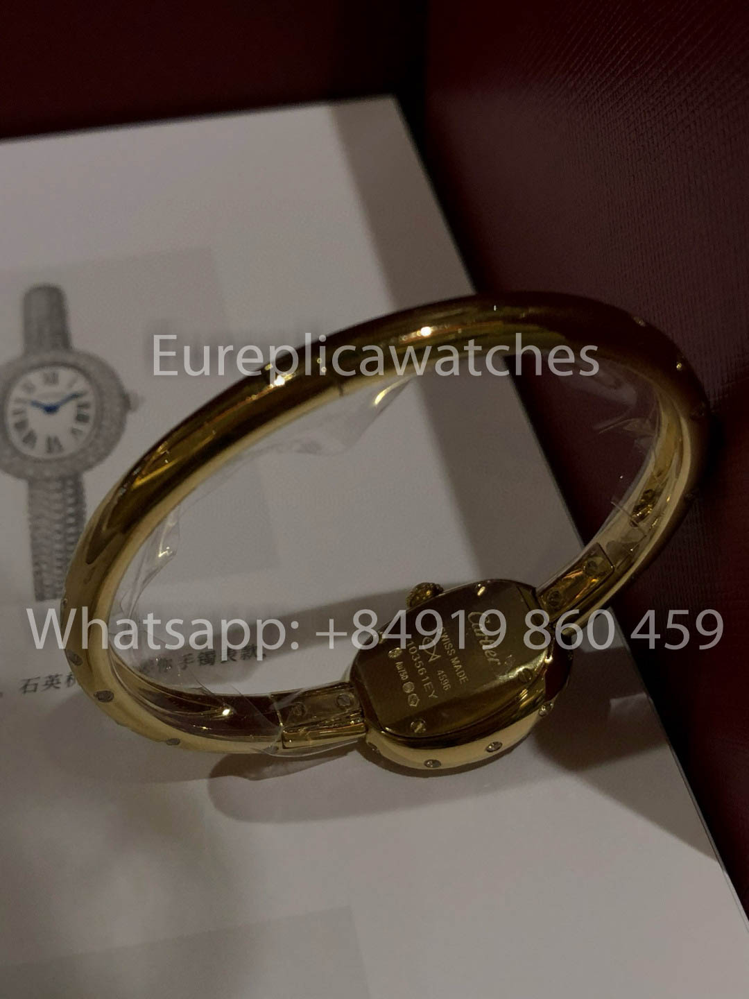 Cartier Lady Baignoire Banheira versão melhor 1:1 Diamantes reais Oro e Moissanite 18k