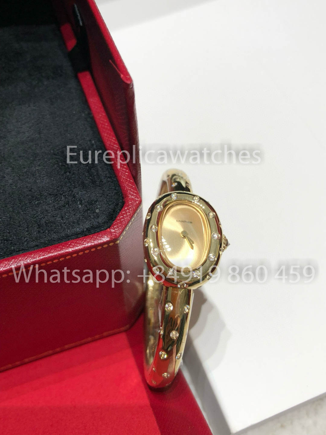 Cartier Lady Baignoire Banheira versão melhor 1:1 Diamantes reais Oro e Moissanite 18k