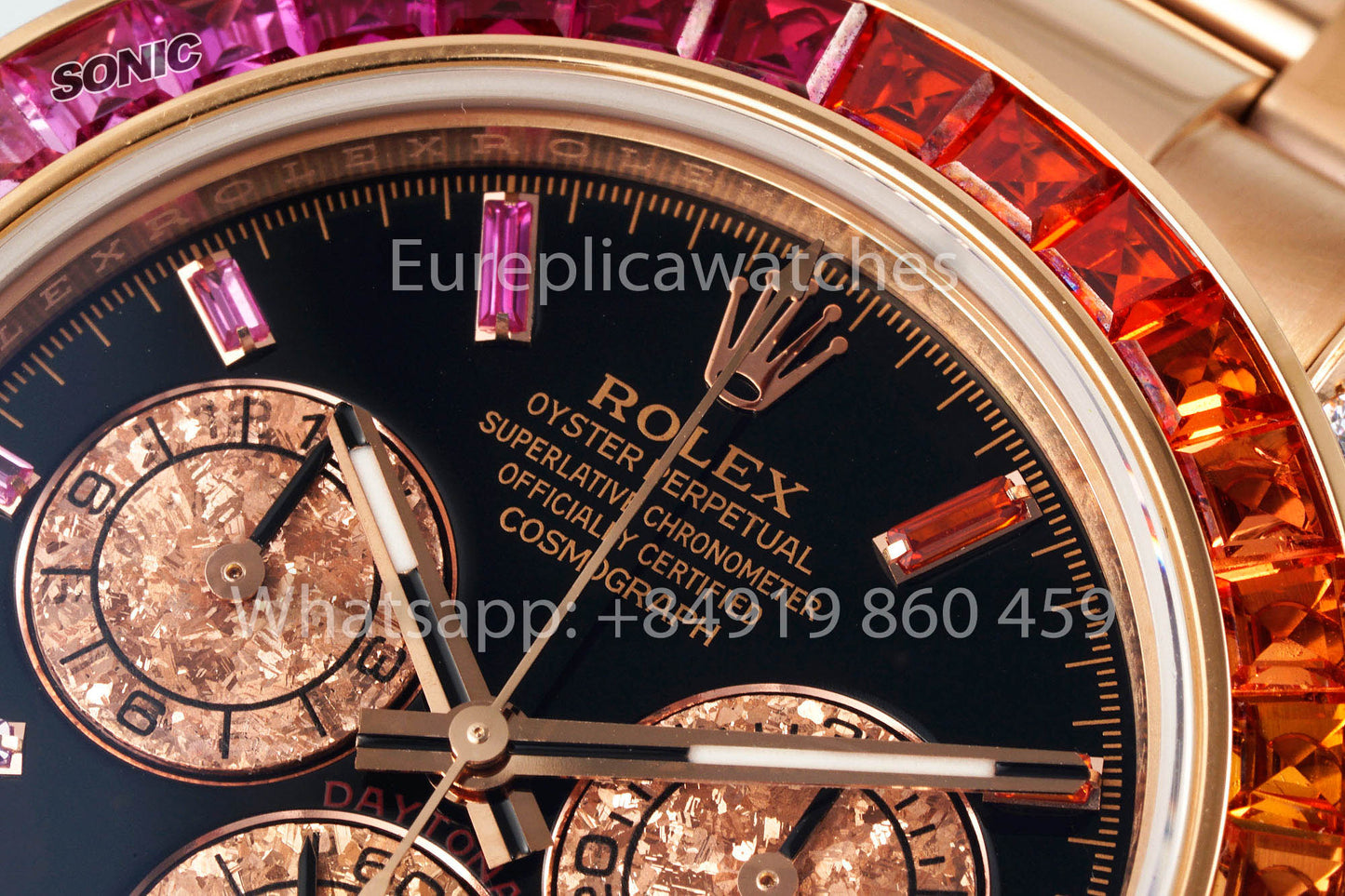 Rolex Daytona Rainbow Diamond Dial Rose Gold 40mm 1:1 Super Clone Sonic Fabbrica