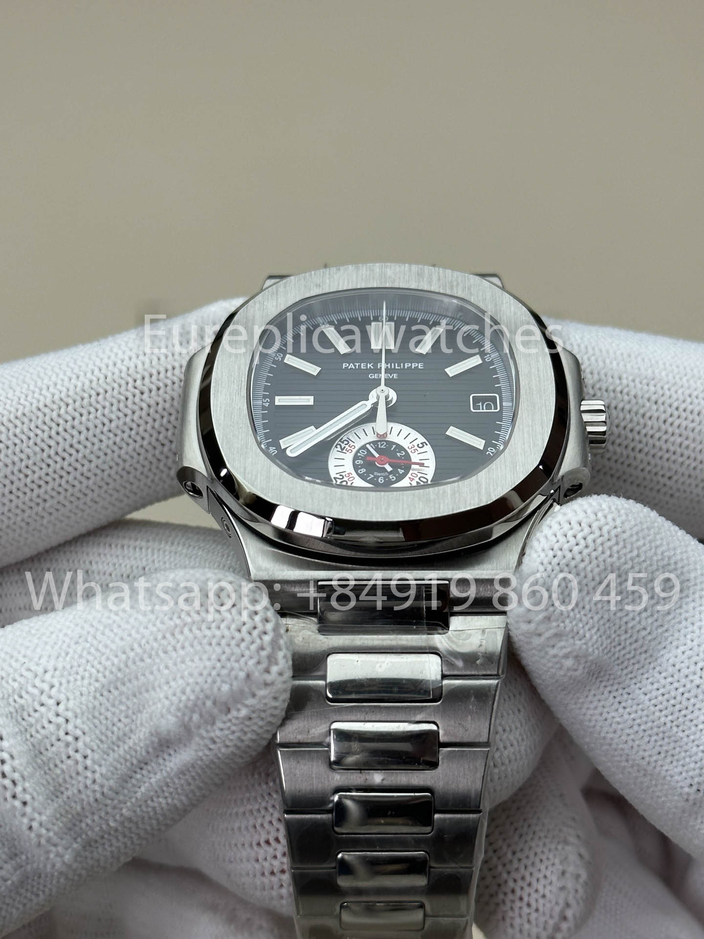 Patek Philippe Nautilus 5980/1A-019 versão melhor 1:1 3K Fabbrica V3 atualizado quadrante preto