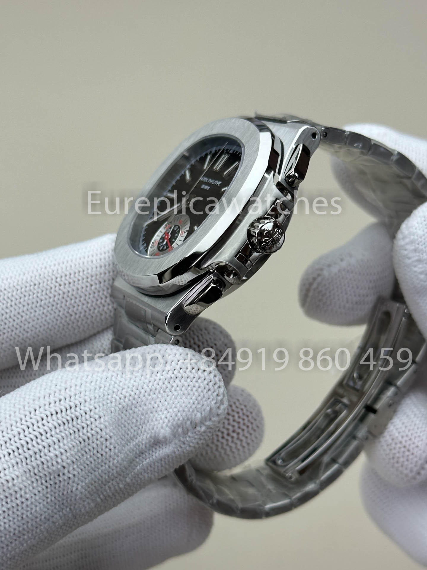 Patek Philippe Nautilus 5980/1A-019 versão melhor 1:1 3K Fabbrica V3 atualizado quadrante preto