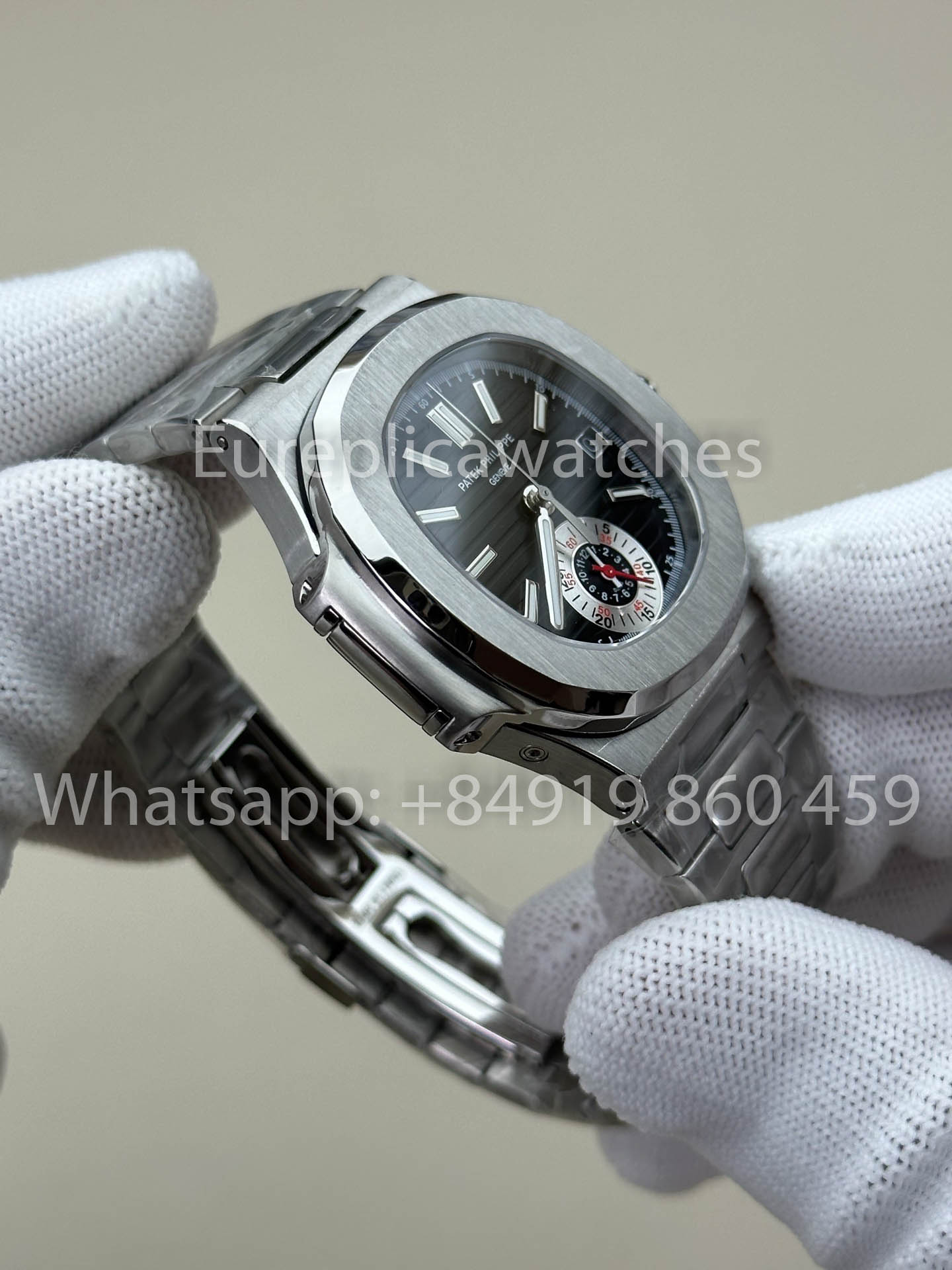 Patek Philippe Nautilus 5980/1A-019 versão melhor 1:1 3K Fabbrica V3 atualizado quadrante preto