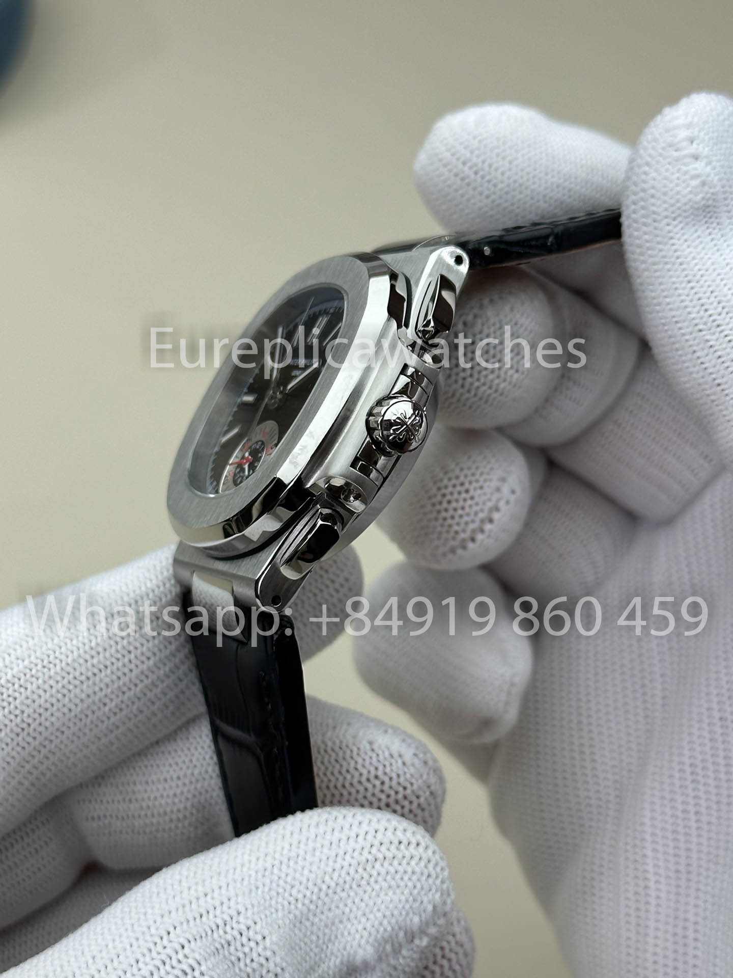 Patek Philippe Nautilus 5980/1A-001 versão melhor 1:1 3K Fabbrica V3 atualizado Pelle cinturino Grigio quadrante