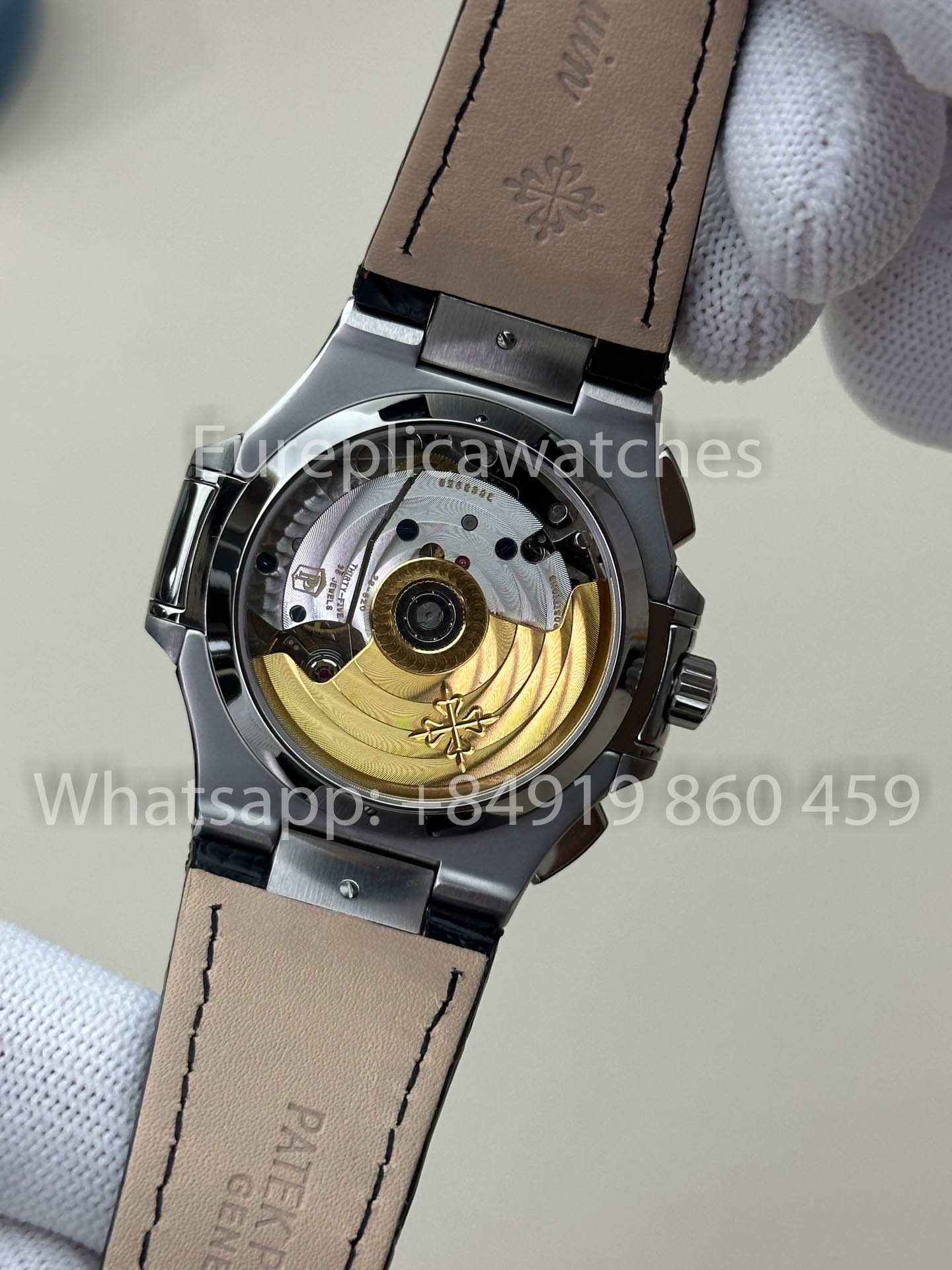 Patek Philippe Nautilus 5980/1A-001 versão melhor 1:1 3K Fabbrica V3 atualizado Pelle cinturino Grigio quadrante